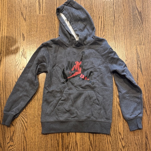 Boys Nike Air Gray and Red Hoodie - Picture 1 of 5